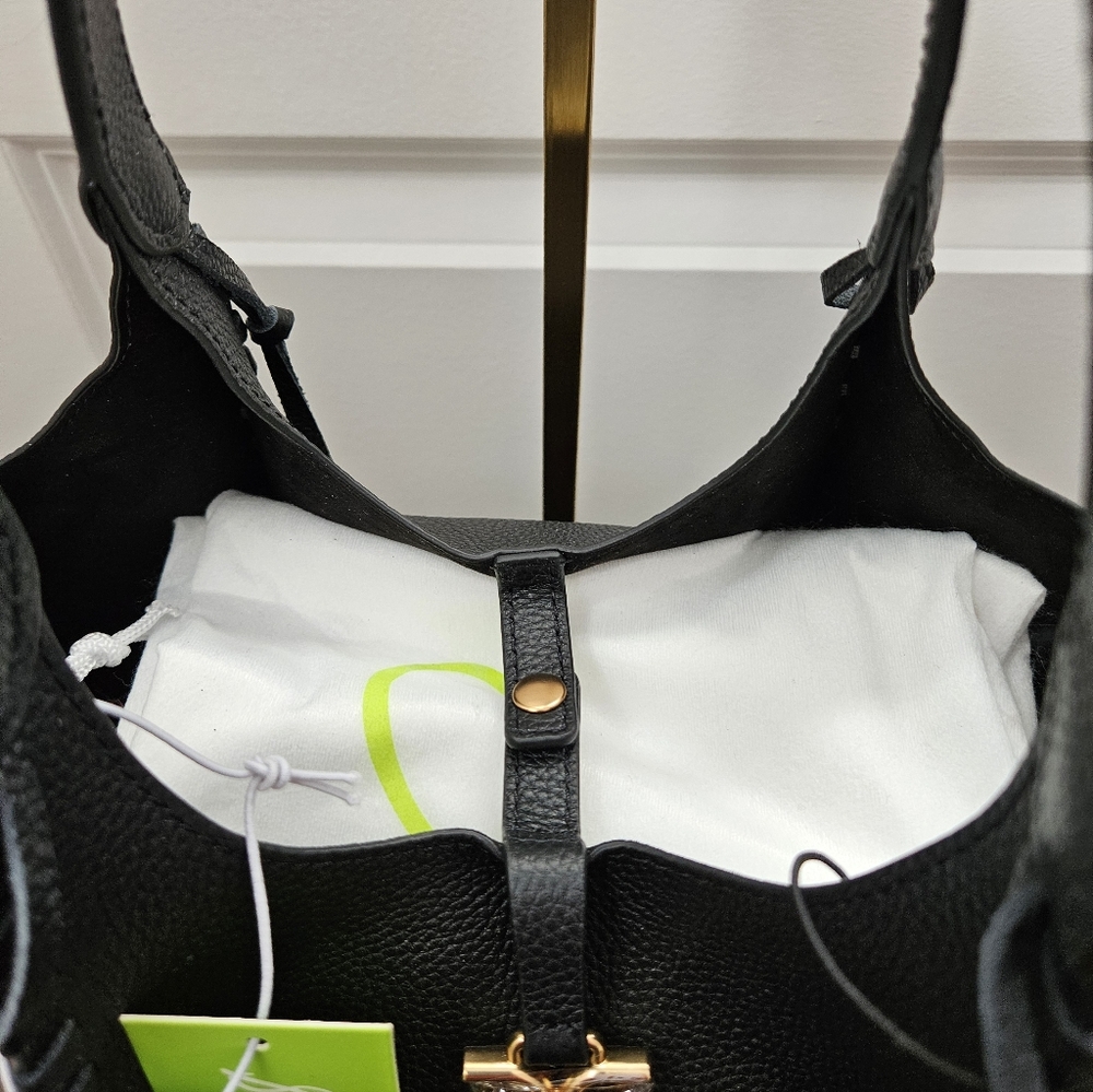 Sam Edelman Sylvia Small Crossbody Bag In Black W/ Whipstitch - Picture 7 of 11